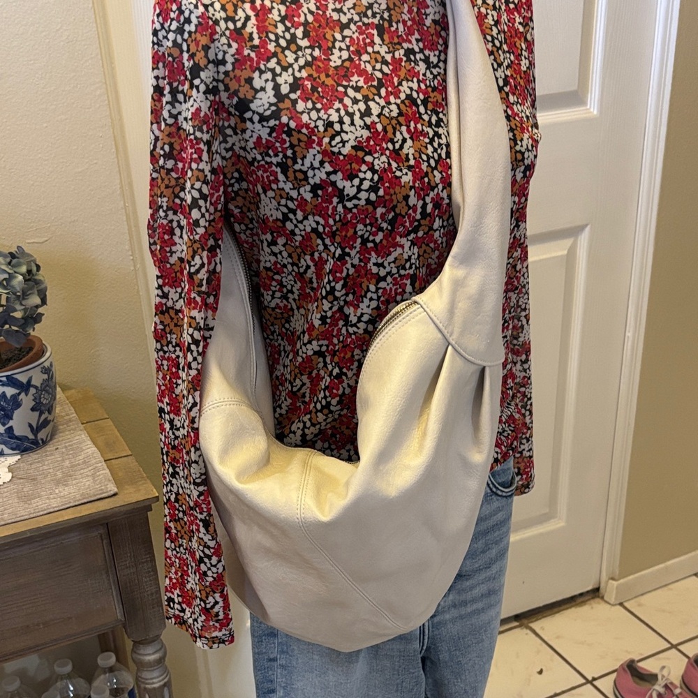 Free People Cream Hobo Bag